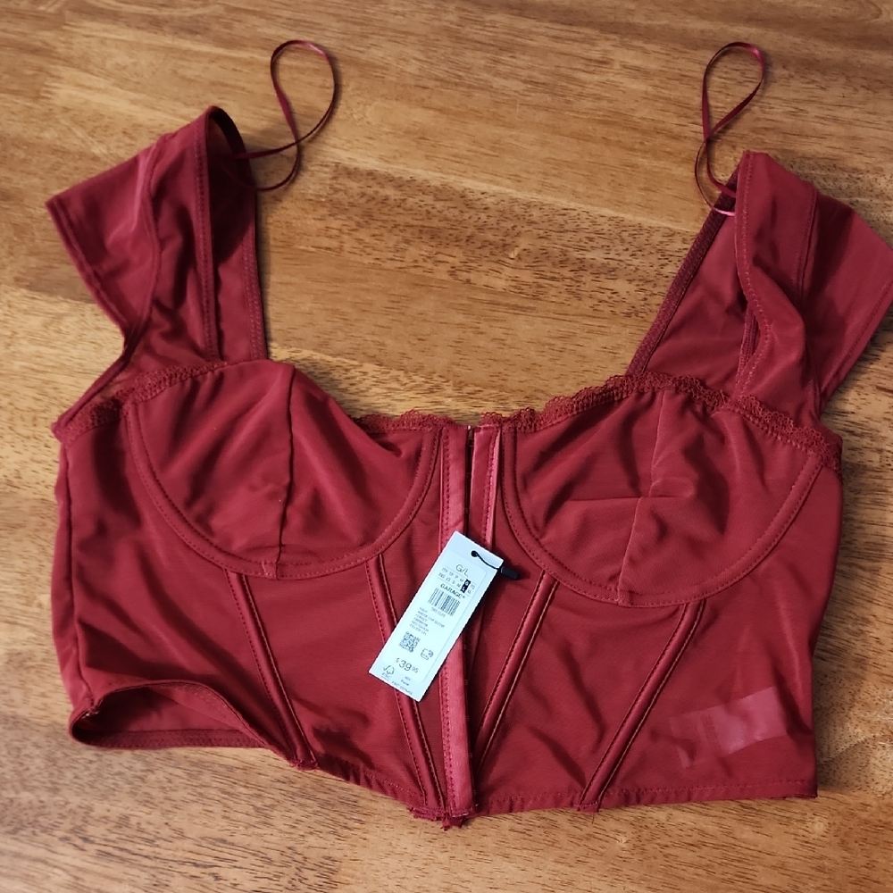 Garage Burgundy Corset Bra